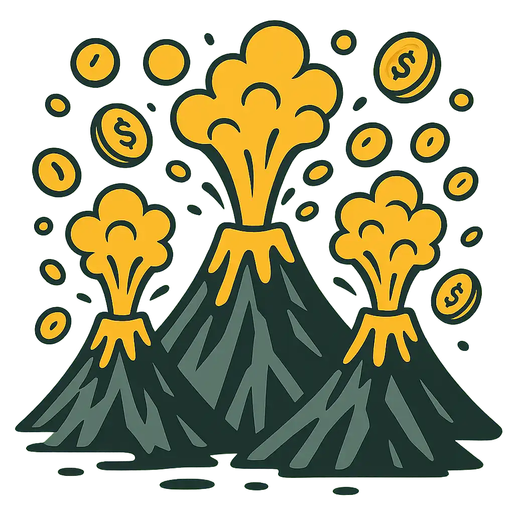 Play 3 Coin Volcanoes slot online at Rolldorado Casino