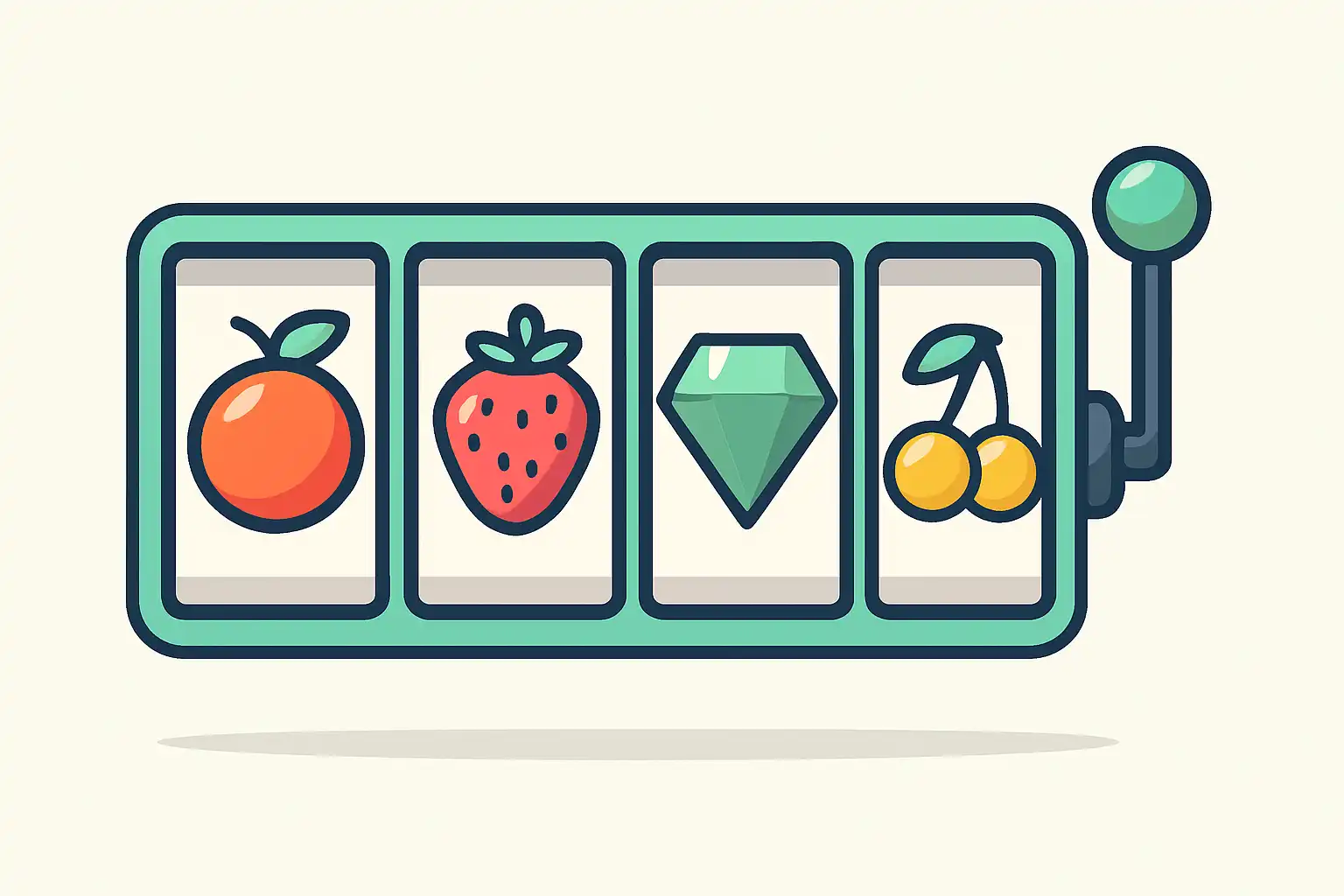 Grid of colorful slot machine symbols representing the Rolldorado slots library