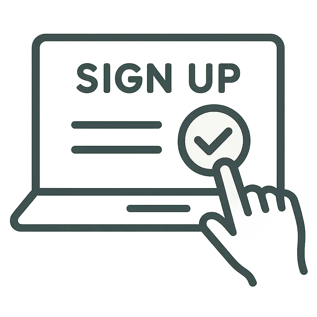 Player signing up for a Rolldorado Casino account on a laptop